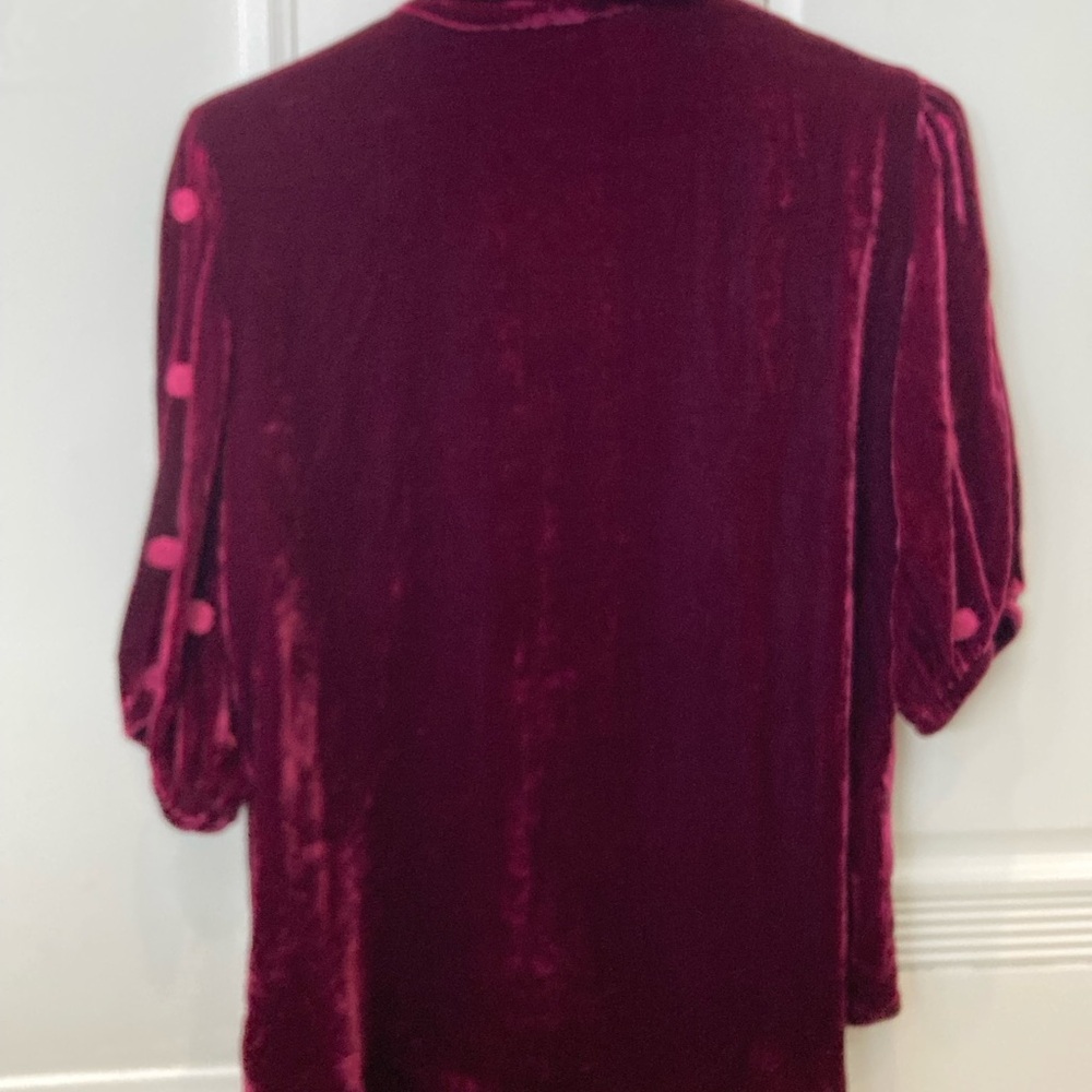 Johnny Was Burgundy Floral Embroidered Top - Picture 2 of 6